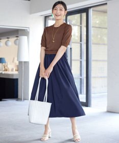 Tiaclasse L 【洗える】ニットドッキングワンピース