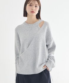 earth music&ecology サイドリボンカシュクールニット