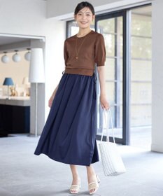 Tiaclasse L 【洗える】ニットドッキングワンピース