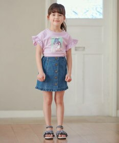 ANY KIDS 袖フリル エモプリント Ｔシャツ