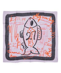 23区  manipuri インバージョンフィッシュ プリント ストール