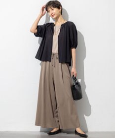 23区 【接触冷感/洗える】ツイストコットンプレーティング ワイド パンツ