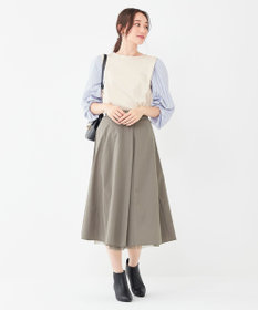 ANY SIS 【洗える】異素材コンビネジリパフ袖 プルオーバー