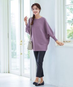 Tiaclasse 【洗える】配色ドルマンニットチュニック