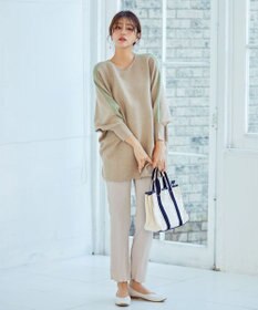 Tiaclasse 【洗える】配色ドルマンニットチュニック