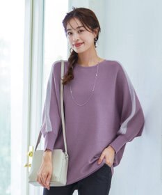 Tiaclasse 【洗える】配色ドルマンニットチュニック
