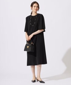 自由区 【カタログ掲載・洗える】ドレープスリーブ ワンピース