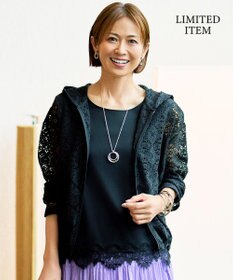 自由区 L 【WEB限定・1枚で華やぐ・旬スタイル】テクスチャーレーシージップ パーカー