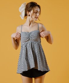 San-ai Resort（三愛水着楽園） 【WEB限定】ペプラムチェック3点セット【Beach Queen（ビーチクイーン）】