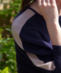 Tiaclasse 【洗える】配色ドルマンニットチュニック