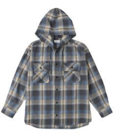 WEGO オンブレチェックフードシャツ（LS）