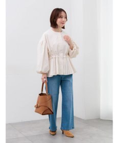 Te chichi 袖バルーンペプラムプリーツブルゾン