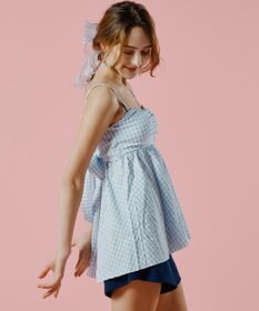 San-ai Resort（三愛水着楽園） 【WEB限定】ペプラムチェック3点セット【Beach Queen（ビーチクイーン）】