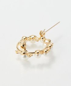 Phoebe フォーマルパールビジューサークルブローチ　ゴールド