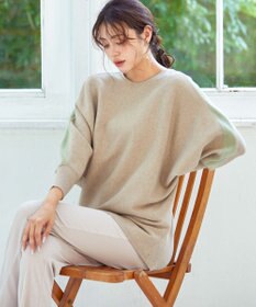 Tiaclasse 【洗える】配色ドルマンニットチュニック