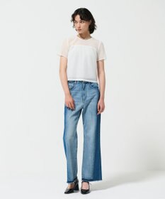 GRACE CONTINENTAL サイド切替フレアデニムパンツ