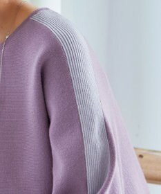 Tiaclasse 【洗える】配色ドルマンニットチュニック