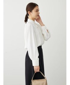 Green Parks ・ＥＬＥＮＣＡＲＥ　ＤＵＥ　イロイロ釦ピンタックブラウス