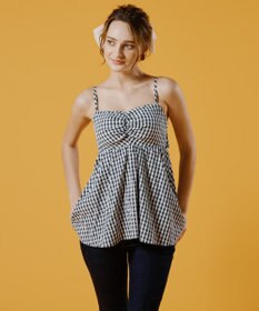 San-ai Resort（三愛水着楽園） 【WEB限定】ペプラムチェック3点セット【Beach Queen（ビーチクイーン）】