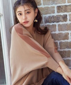 Tiaclasse 【洗える】配色ドルマンニットチュニック