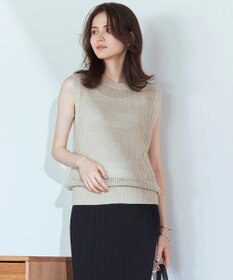 23区 【SLOW/洗える】メッシュニット ベスト