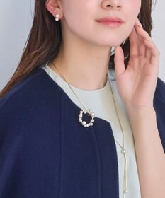 Phoebe フォーマルパールビジューサークルブローチ　ゴールド