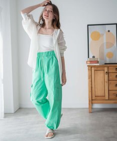 WEGO 【ウエストゴム】ナイロンイージーワイドカーゴパンツ