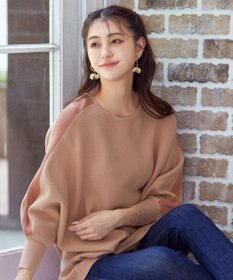 Tiaclasse 【洗える】配色ドルマンニットチュニック