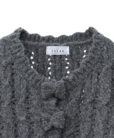 Green Parks ■ＥＳＣＡＲ　リボンボタンクロップドカーディガ