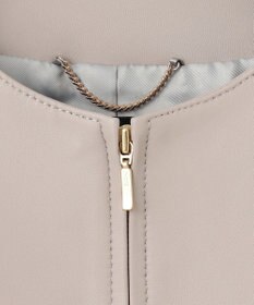 23区 ラムレザー ノーカラー ブルゾン