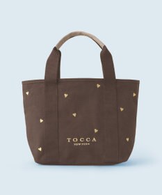 TOCCA 【大人百花コラボカラー有・WEB＆一部店舗限定】LUCKY SHOWER CANVASTOTE キャンバス トートバッグ [新色]ブラウン×ハート柄