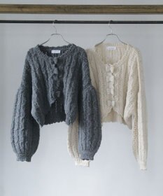 Green Parks ■ＥＳＣＡＲ　リボンボタンクロップドカーディガ