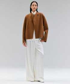 BEIGE， 【andGIRL 秋号掲載】LEMOORE / ウールリバースタンドカラーショートコート