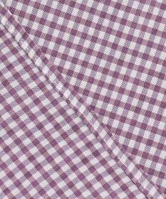 J.PRESS LADIES L 【洗える】アセVis ギンガム ギャザースリーブ ブラウス