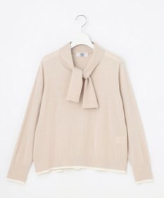 J.PRESS LADIES S 【一枚で着映え】WORSTED WOOL BLEND ボウタイデザイン ニット