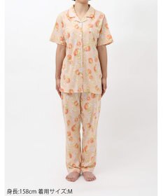 Wing パジャマ 5分袖 半袖 長ズボン 綿混(本体) 天竺素材 レディース EP8077 ウイング／ワコール