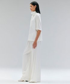 BEIGE， 【洗える・Precious 11月号掲載】LLOYD / ハンマーサテンロールカラー半袖ブラウス