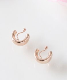 Phoebe 【痛くないシリーズ/金属アレルギー対応】モードミニマルフープライトフィットイヤリング　ローズゴールド