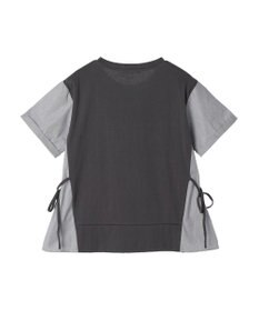 Green Parks 脇リボン５分袖布帛ドッキングプルオーバー