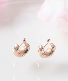 Phoebe 【痛くないシリーズ/金属アレルギー対応】モードミニマルフープライトフィットイヤリング　ローズゴールド