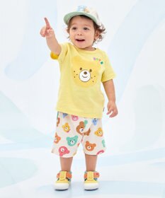 MIKI HOUSE HOT BISCUITS 【80-120cm】カラフルビーンズ 総柄 5分丈パンツ