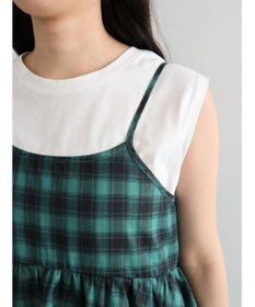 Green Parks チェックペプラムキャミワンピース