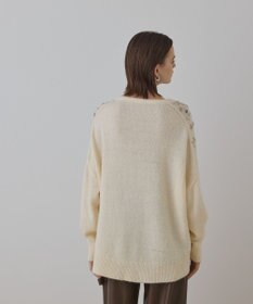 GRACE CONTINENTAL フェアアイル刺繍ニットトップ