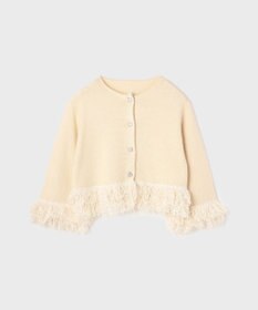 GRACE CONTINENTAL ラメフェザーフリンジカーディガン