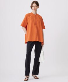 ICB 【接触冷感・UVカット・洗える】ヴィンテージスパンブロード バンドカラーブラウス