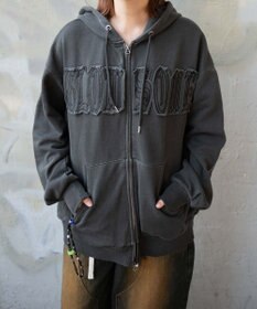 WEGO ヴィンテージウォッシュパッチワークBIGZIPパーカー