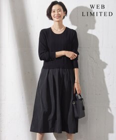 J.PRESS LADIES 【WEB限定・洗える】ニット コンビ ワンピース