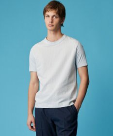 JOSEPH ABBOUD 【オーガニックコットン使用・日本製】JOEコットンサッカークルーネック Tシャツ スカイブルー系
