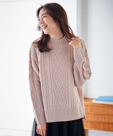 ANY 【6色展開】ソフトアクリルハイネックケーブルニット