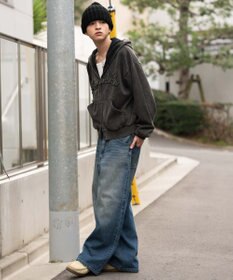 WEGO 【SMLサイズ展開】エクストラバギーデニムパンツ